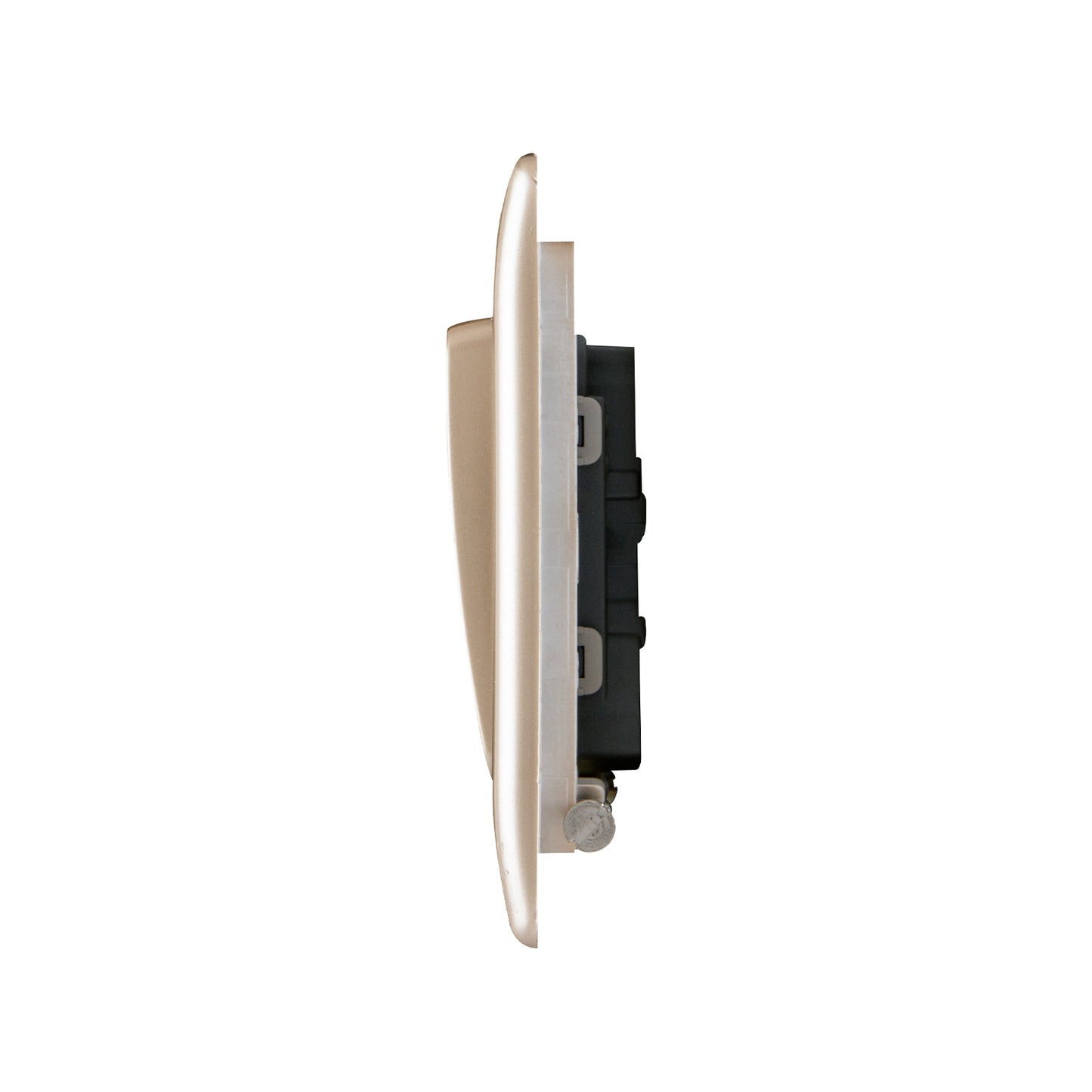 British General BG Neo Slimline 10A 1-Gang 1-Way Rocker Switch, Champagne (PCCH11W)