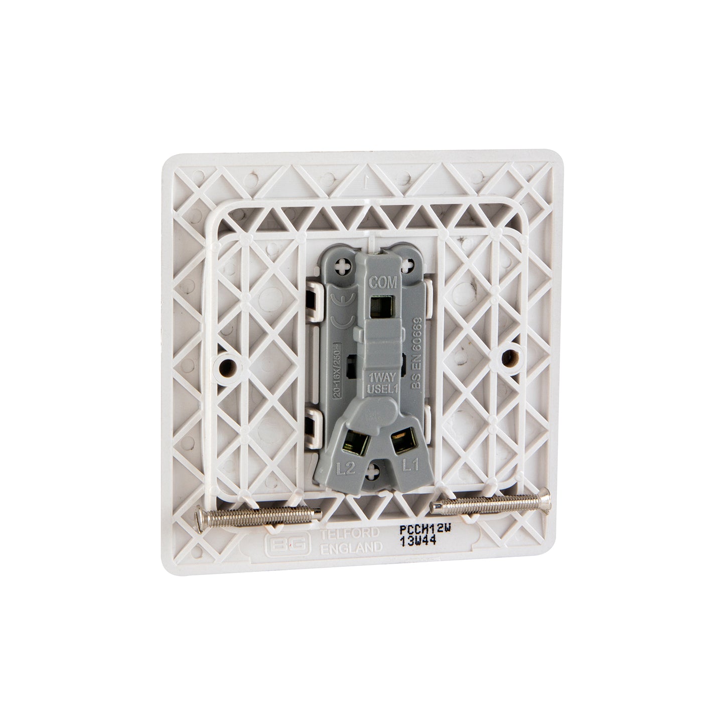 British General BG Neo Slimline 10A 1-Gang 2-Way Rocker Switch, Champagne (PCCH12W)
