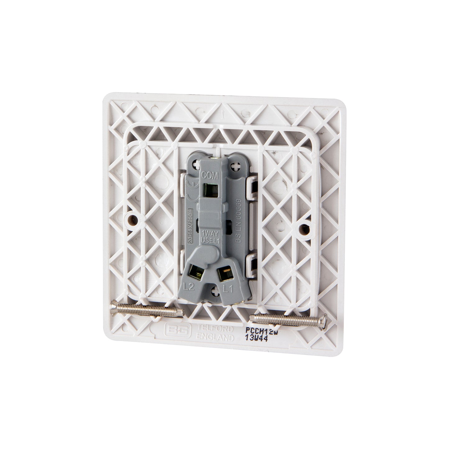 British General BG Neo Slimline 10A 1-Gang 2-Way Rocker Switch, Champagne (PCCH12W)