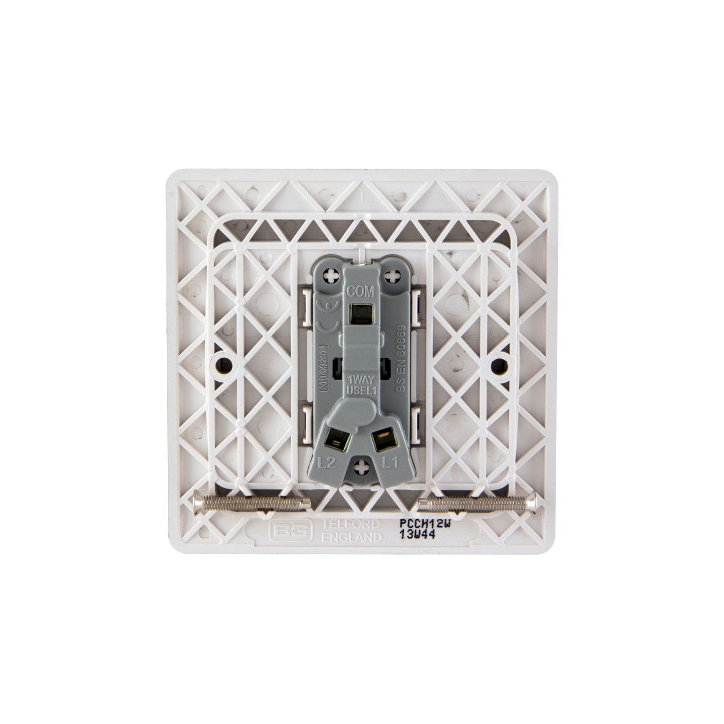 British General BG Neo Slimline 10A 1-Gang 2-Way Rocker Switch, Champagne (PCCH12W)