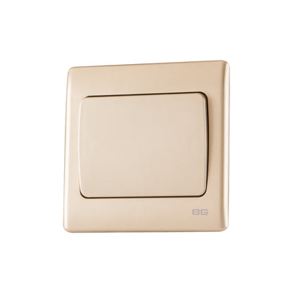 British General BG Neo Slimline 10A 1-Gang 2-Way Rocker Switch, Champagne (PCCH12W)