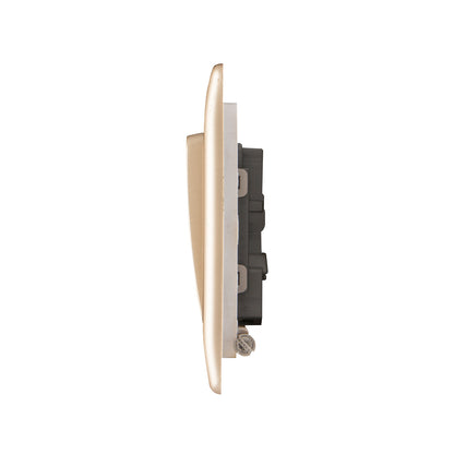 British General BG Neo Slimline 10A 1-Gang 2-Way Rocker Switch, Champagne (PCCH12W)
