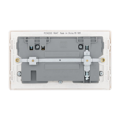 British General BG Neo Slimline Double Socket with USB Charger (PCCH22U3)