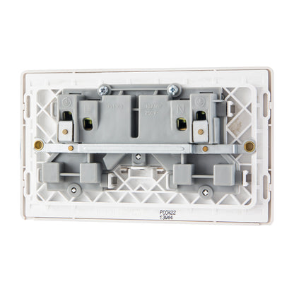 British General BG Neo Slimline Double Gang Switched Socket, Champagne (PCCH22)