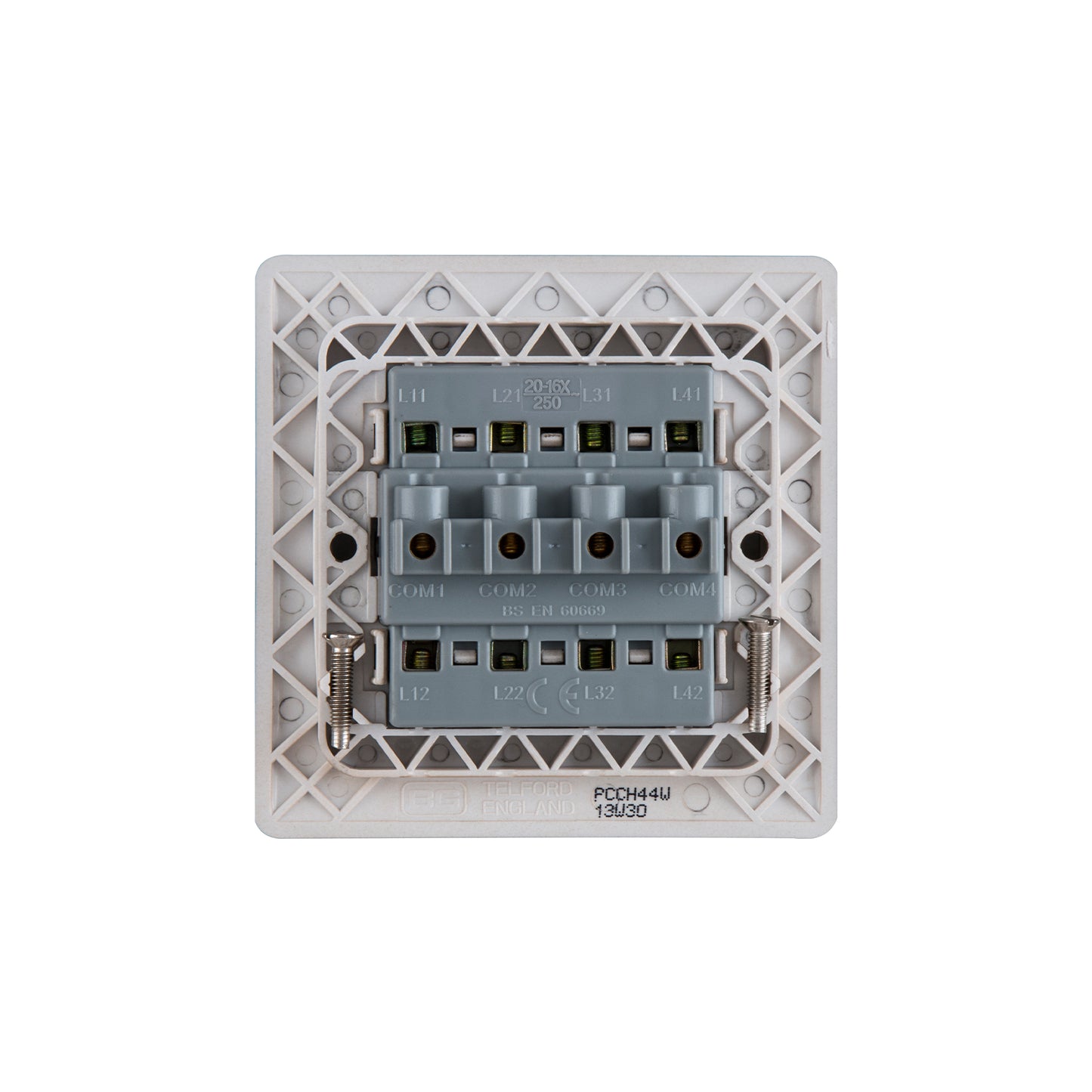 British General BG Neo Slimline 4 Mega Rocker 2-Way Switches (PCCH44W)
