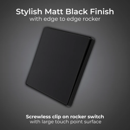 British General Evolve Matt Black Edge to Edge, 1 Gang, 2 Way Switch, 20 Amp (PCDMB12EB)