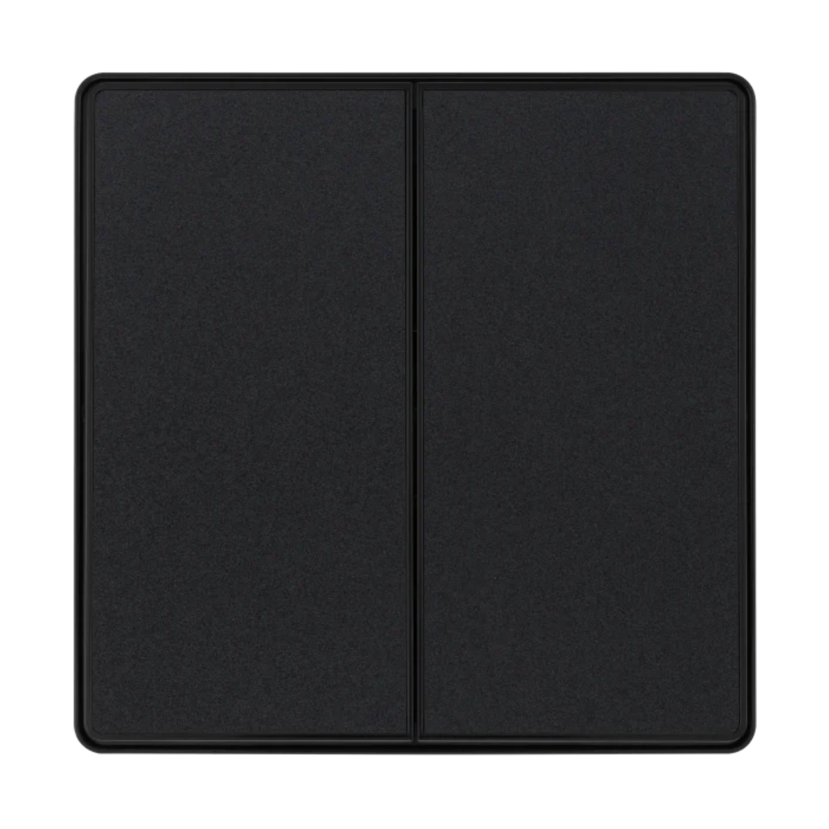 British General Evolve Matt Black Edge to Edge, 2 Gang, 2 Way Switch, 20 Amp (PCDMB42EB)