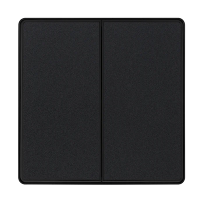 British General Evolve Matt Black Edge to Edge, 2 Gang, 2 Way Switch, 20 Amp (PCDMB42EB)