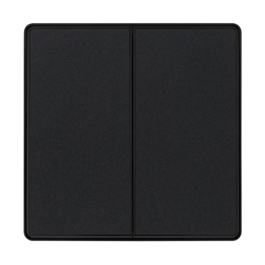 British General Evolve Matt Black Edge to Edge, 2 Gang, 2 Way Switch, 20 Amp (PCDMB42EB)