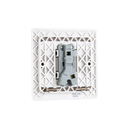 British General BG Neo Slimline 1 Mega Rocker 1-Way Switches, Silver (PCSL11W)