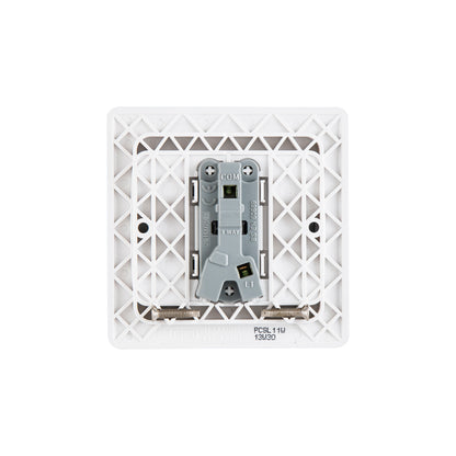 British General BG Neo Slimline 1 Mega Rocker 1-Way Switches, Silver (PCSL11W)