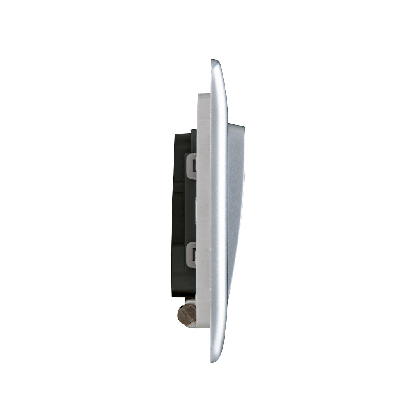 British General BG Neo Slimline 1 Mega Rocker 1-Way Switches, Silver (PCSL11W)