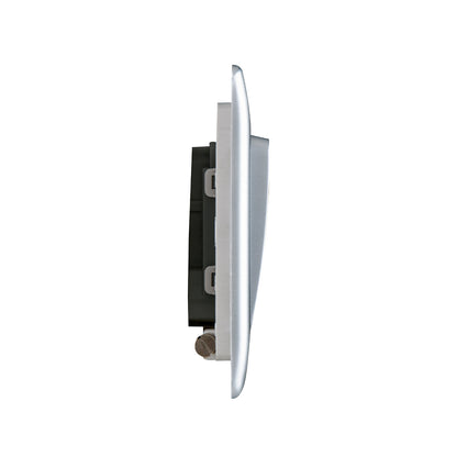 British General BG Neo Slimline 1 Mega Rocker 1-Way Switches, Silver (PCSL11W)