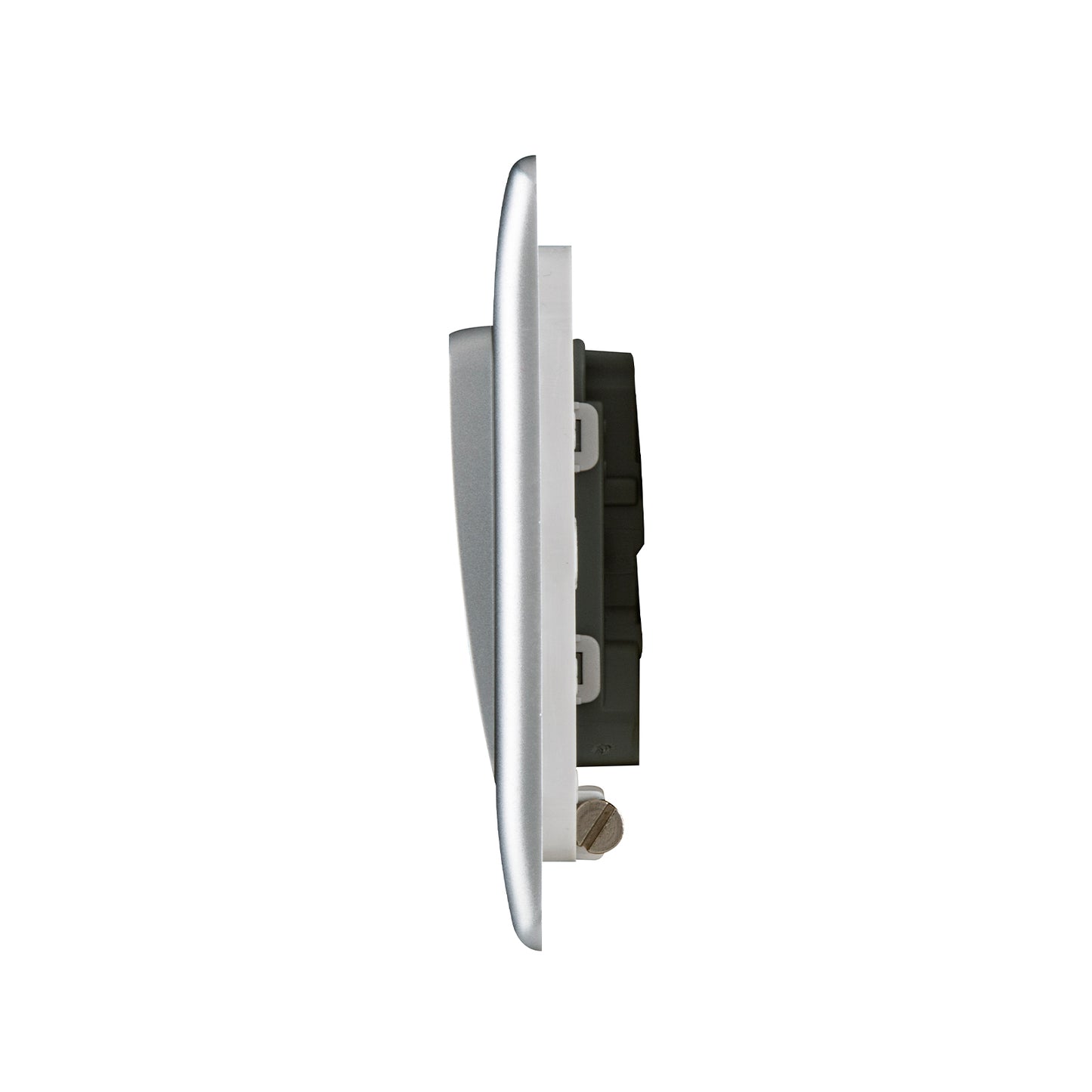 British General BG Neo Slimline 1 Mega Rocker 1-Way Switches, Silver (PCSL11W)