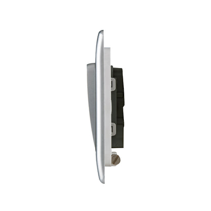 British General BG Neo Slimline 1 Mega Rocker 1-Way Switches, Silver (PCSL11W)