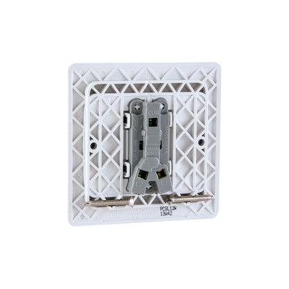 British General BG Neo Slimline 1 Mega Rocker 2-Way Switches, Silver (PCSL12W)