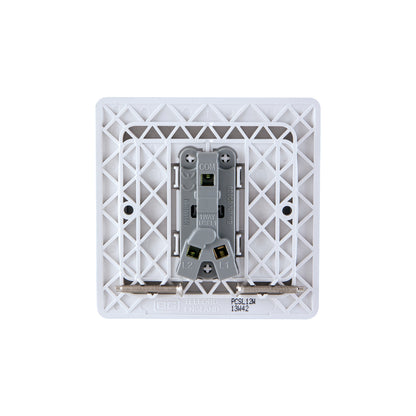 British General BG Neo Slimline 1 Mega Rocker 2-Way Switches, Silver (PCSL12W)