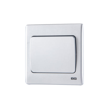 British General BG Neo Slimline 1 Mega Rocker 2-Way Switches, Silver (PCSL12W)
