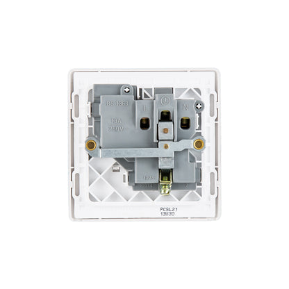 British General BG Neo Slimline Single Gang Switched Socket, Silver (PCSL21)