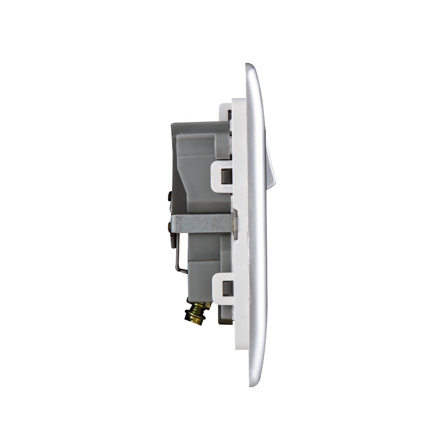 British General BG Neo Slimline Single Gang Switched Socket, Silver (PCSL21)