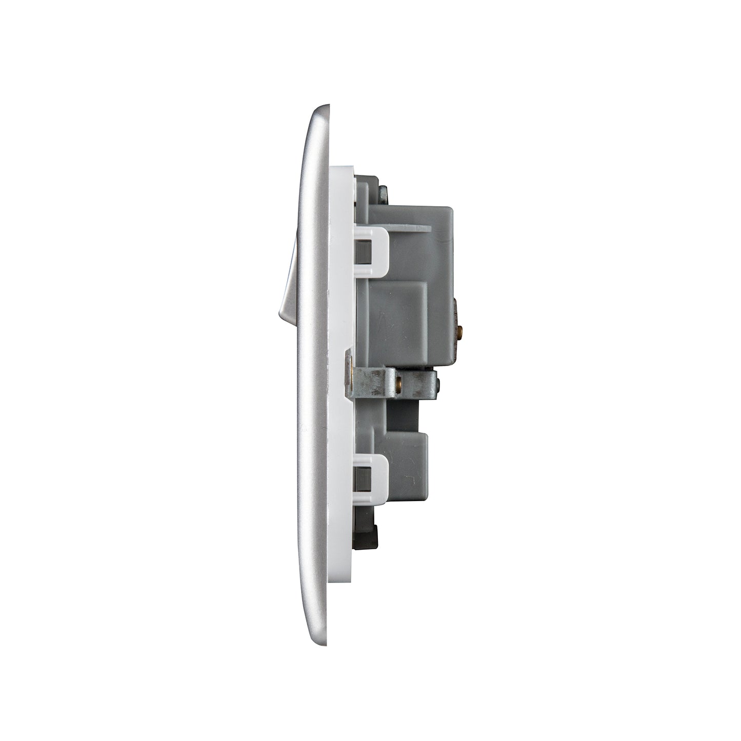 British General BG Neo Slimline Double Gang Switched Socket, Silver (PCSL22)