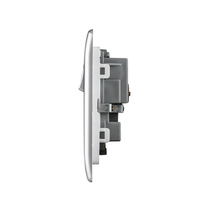 British General BG Neo Slimline Double Gang Switched Socket, Silver (PCSL22)