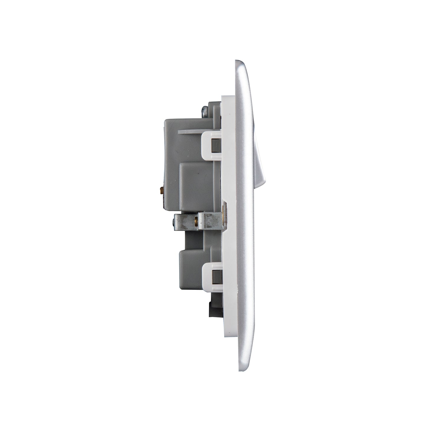 British General BG Neo Slimline Double Gang Switched Socket, Silver (PCSL22)