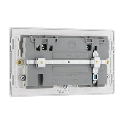 British General BG Neo Slimline Double Socket with USB Charger (PCSL22U3)