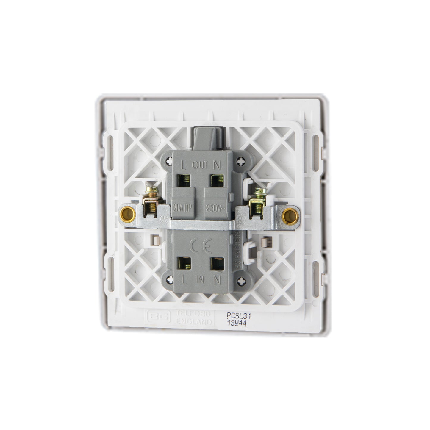 British General BG Neo Slimline 20Amp Double Pole Switch with LED, Silver (PCSL31)