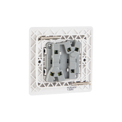 British General BG Neo Slimline 2 Mega Rocker 2-Way Switches, Silver (PCSL42W)