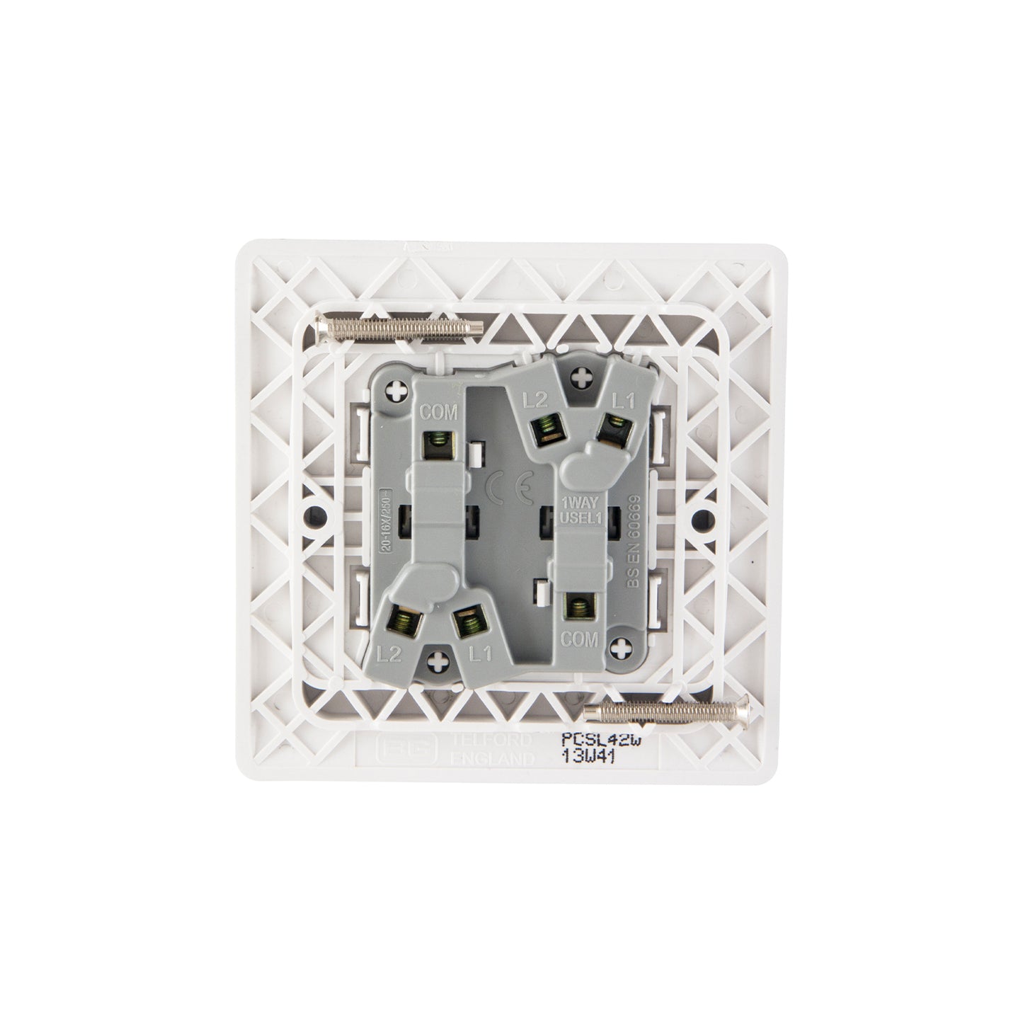 British General BG Neo Slimline 2 Mega Rocker 2-Way Switches, Silver (PCSL42W)
