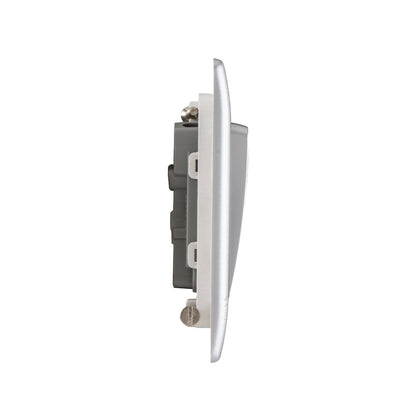British General BG Neo Slimline 2 Mega Rocker 2-Way Switches, Silver (PCSL42W)