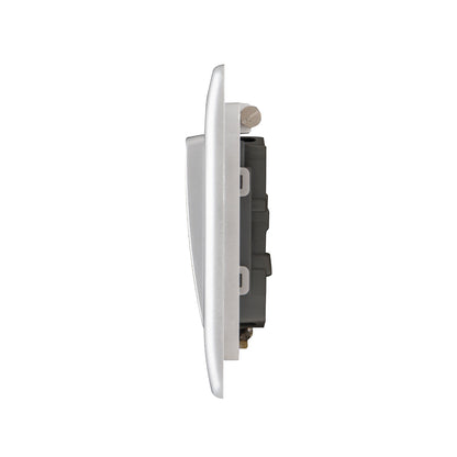 British General BG Neo Slimline 2 Mega Rocker 2-Way Switches, Silver (PCSL42W)