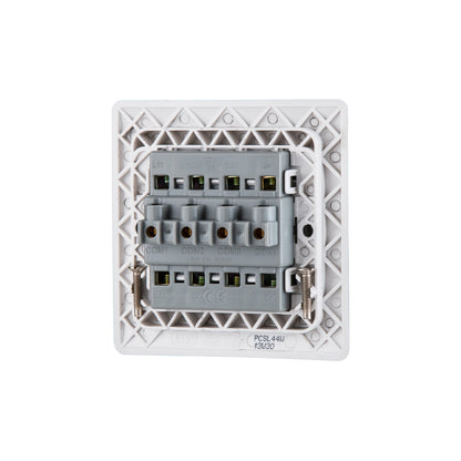 British General BG Neo Slimline 4 Mega Rocker 2-Way Switches, Silver (PCSL44W)