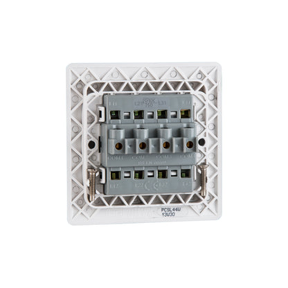 British General BG Neo Slimline 4 Mega Rocker 2-Way Switches, Silver (PCSL44W)