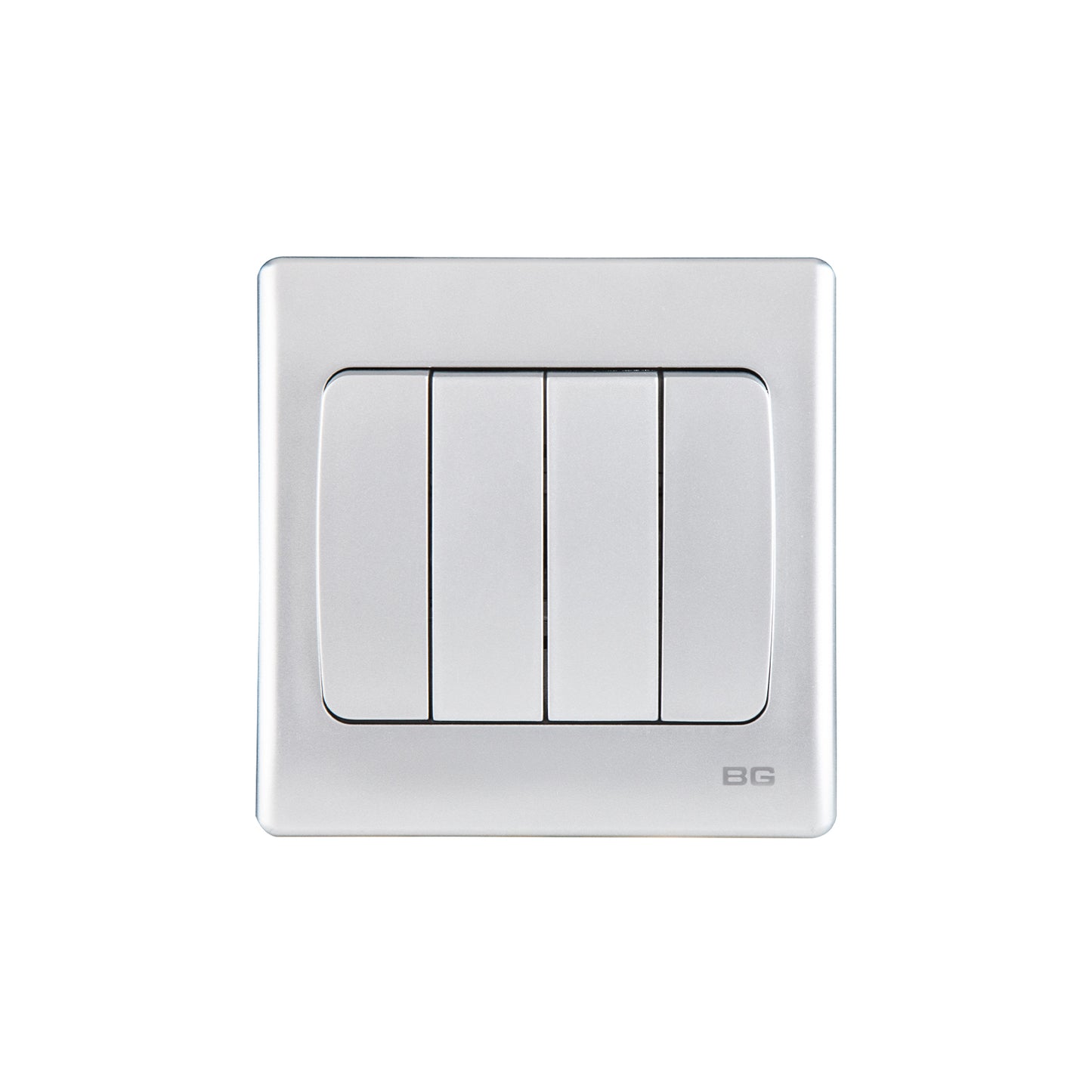 British General BG Neo Slimline 4 Mega Rocker 2-Way Switches, Silver (PCSL44W)