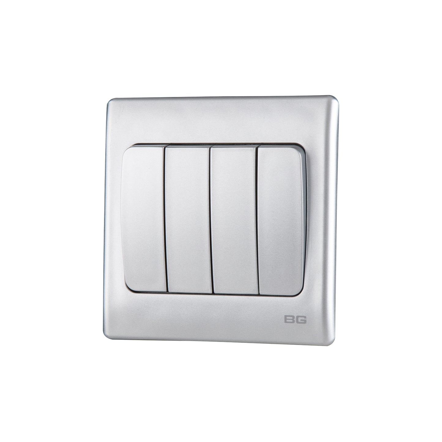 British General BG Neo Slimline 4 Mega Rocker 2-Way Switches, Silver (PCSL44W)