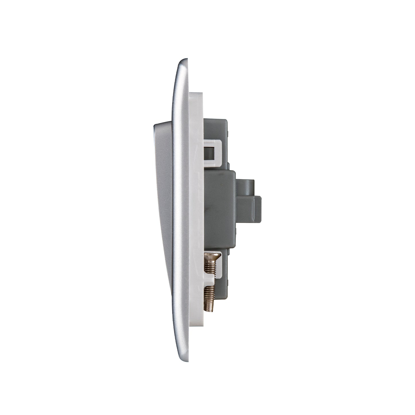 British General BG Neo Slimline 4 Mega Rocker 2-Way Switches, Silver (PCSL44W)