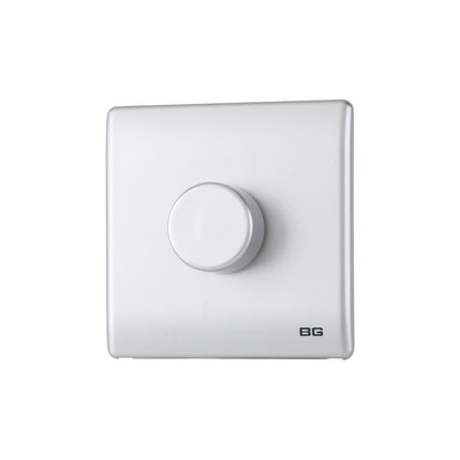 British General BG Neo Slimline Single Gang 2 Way 400W Dimmer Switch, Silver (PCSL81)