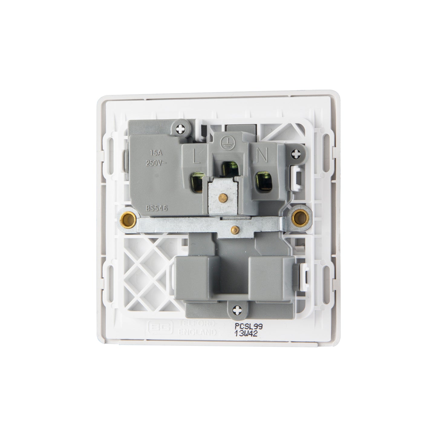 British General BG Neo Slimline 15Amp Single Pole Round Pin Switched Socket (PCSL99)