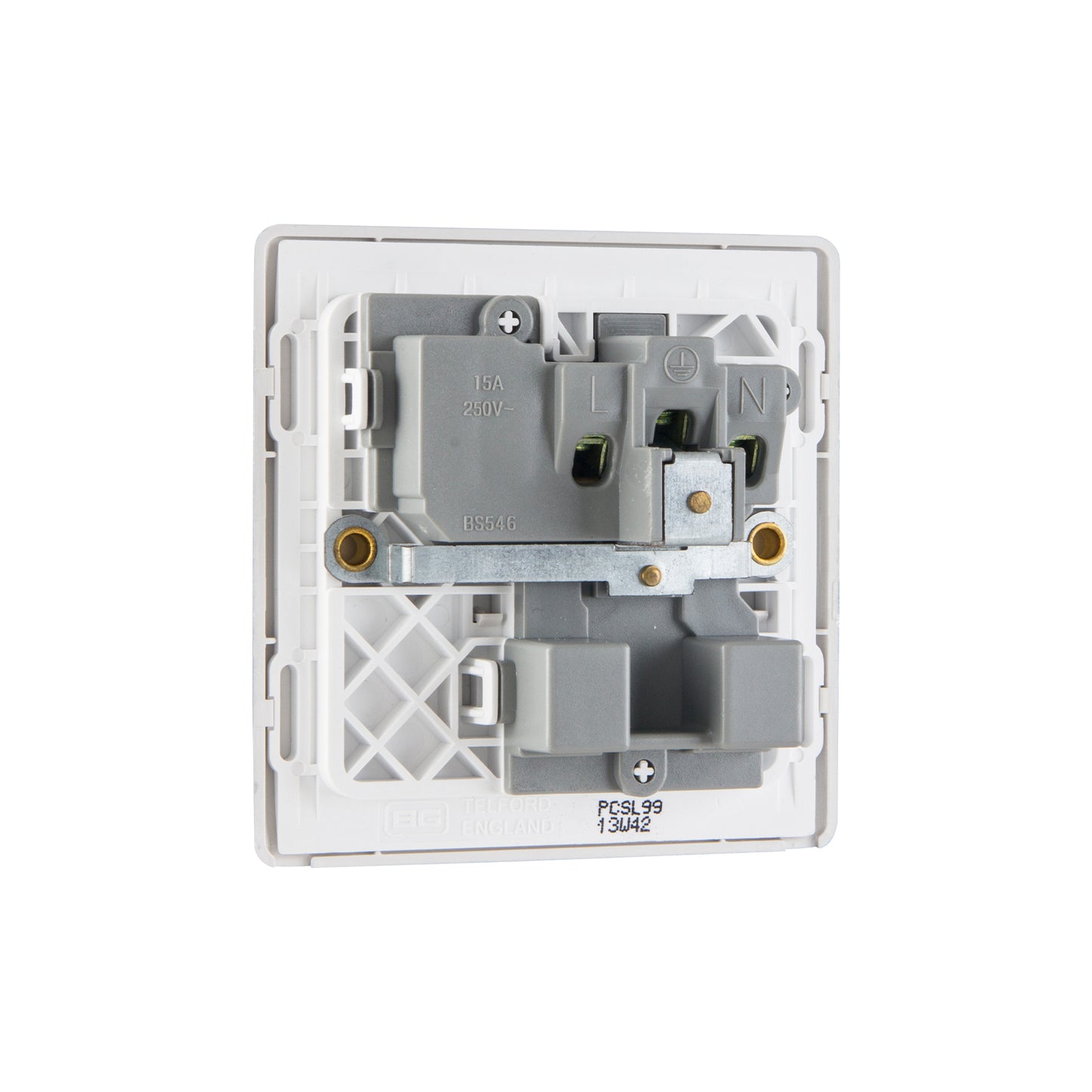 British General BG Neo Slimline 15Amp Single Pole Round Pin Switched Socket (PCSL99)