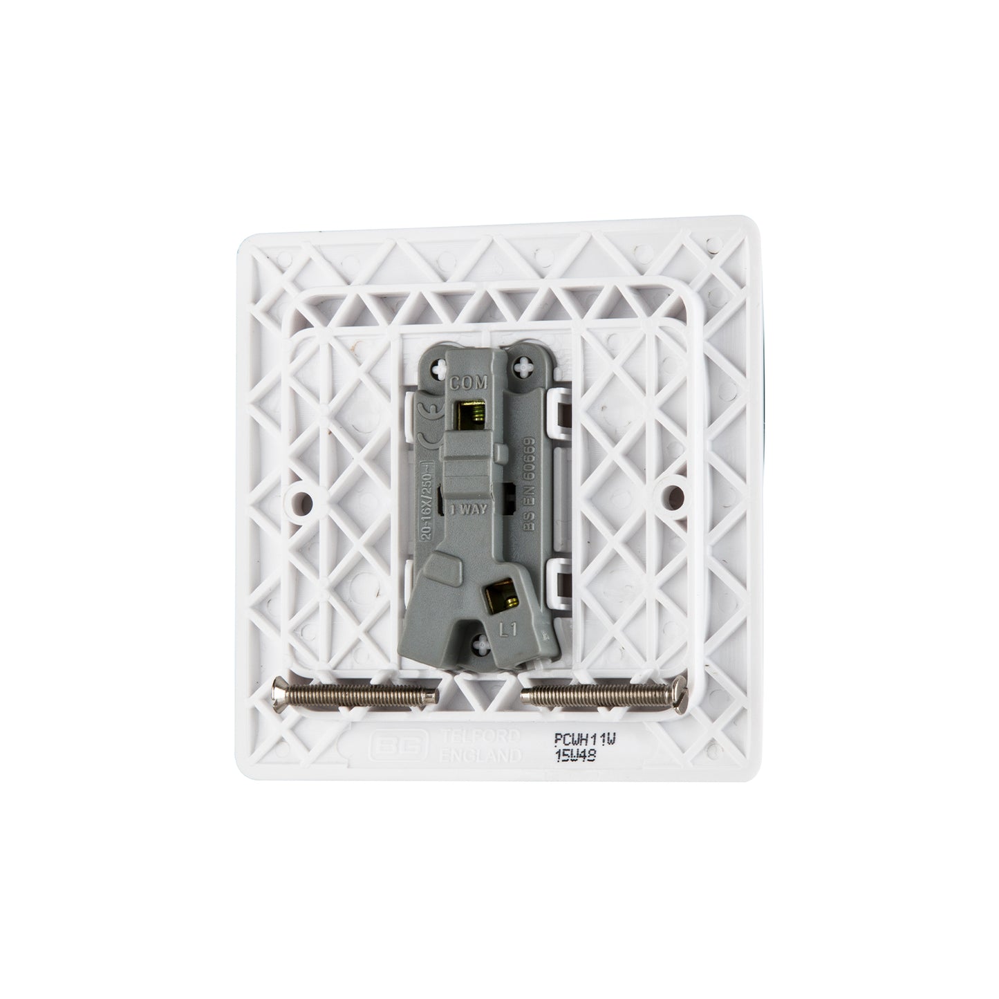 British General BG Neo Slimline 1 Mega Rocker 1-Way Switches, White (PCWH11W)