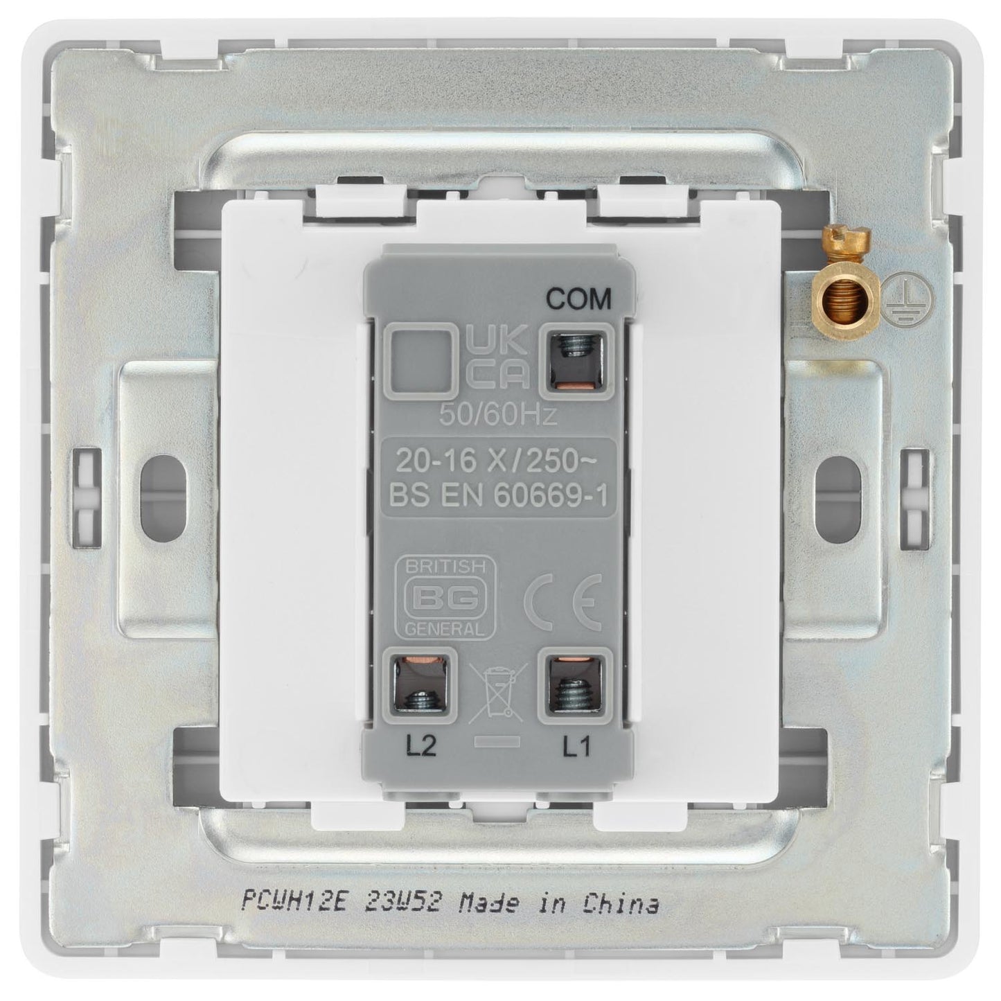 British General BG Neo Slimline Edge to Edge 1 Gang 2-Way Switch (PCWH12E)