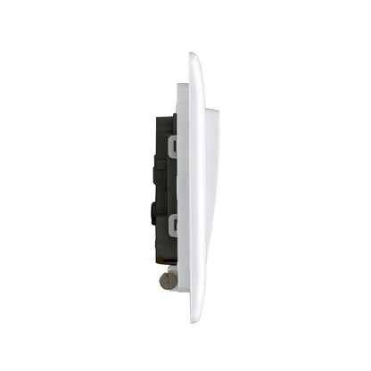 British General BG Neo Slimline 1 Mega Rocker 2-Way Switches, White (PCWH12W)