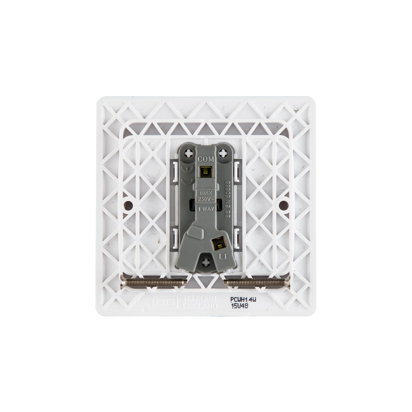 British General BG Neo Slimline Rocker Bell Push 1 Way Switch, White (PCWH14W)
