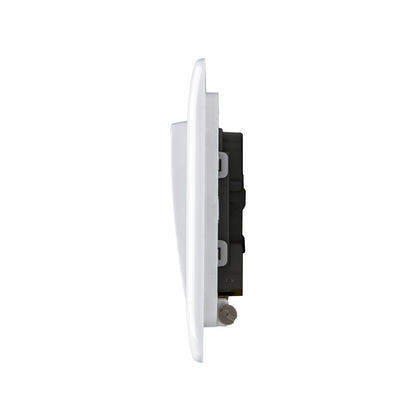 British General BG Neo Slimline Rocker Bell Push 1 Way Switch, White (PCWH14W)