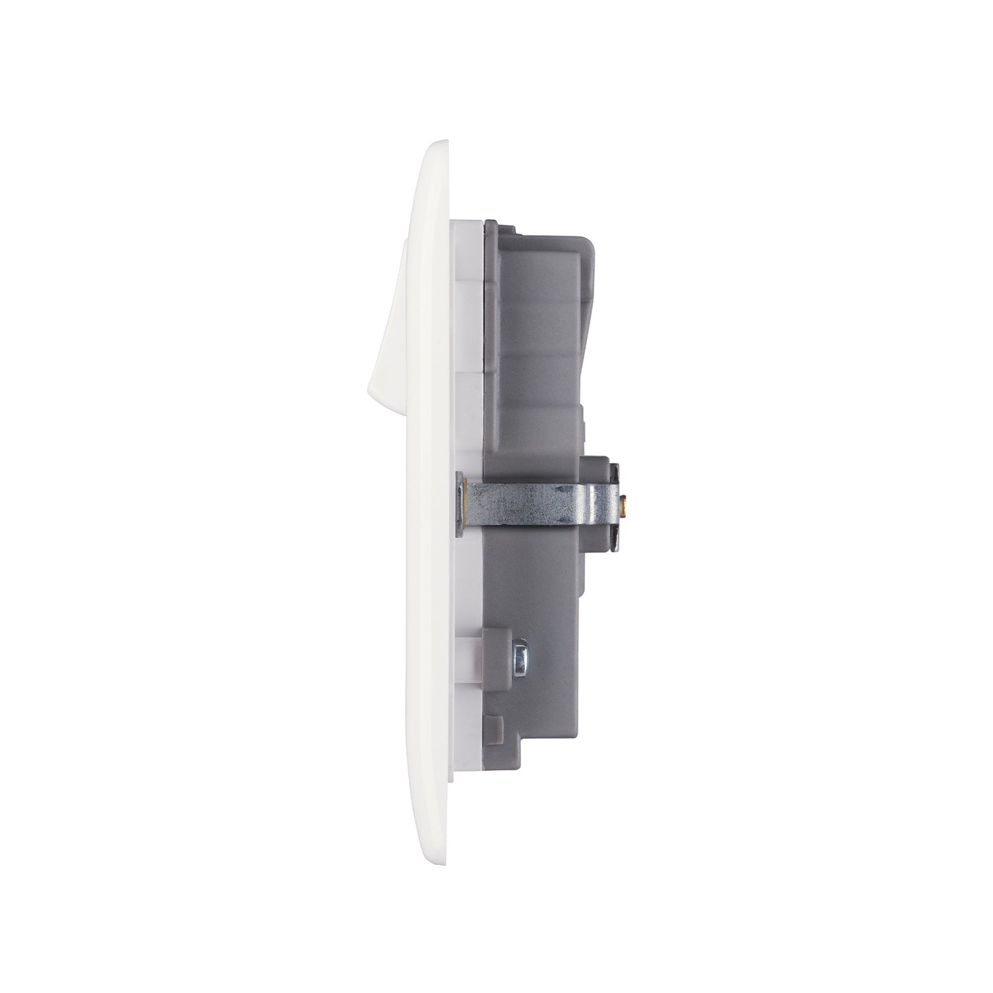 British General BG Neo Slimline Double Socket with USB-A Charger, White (PCWH22U3)