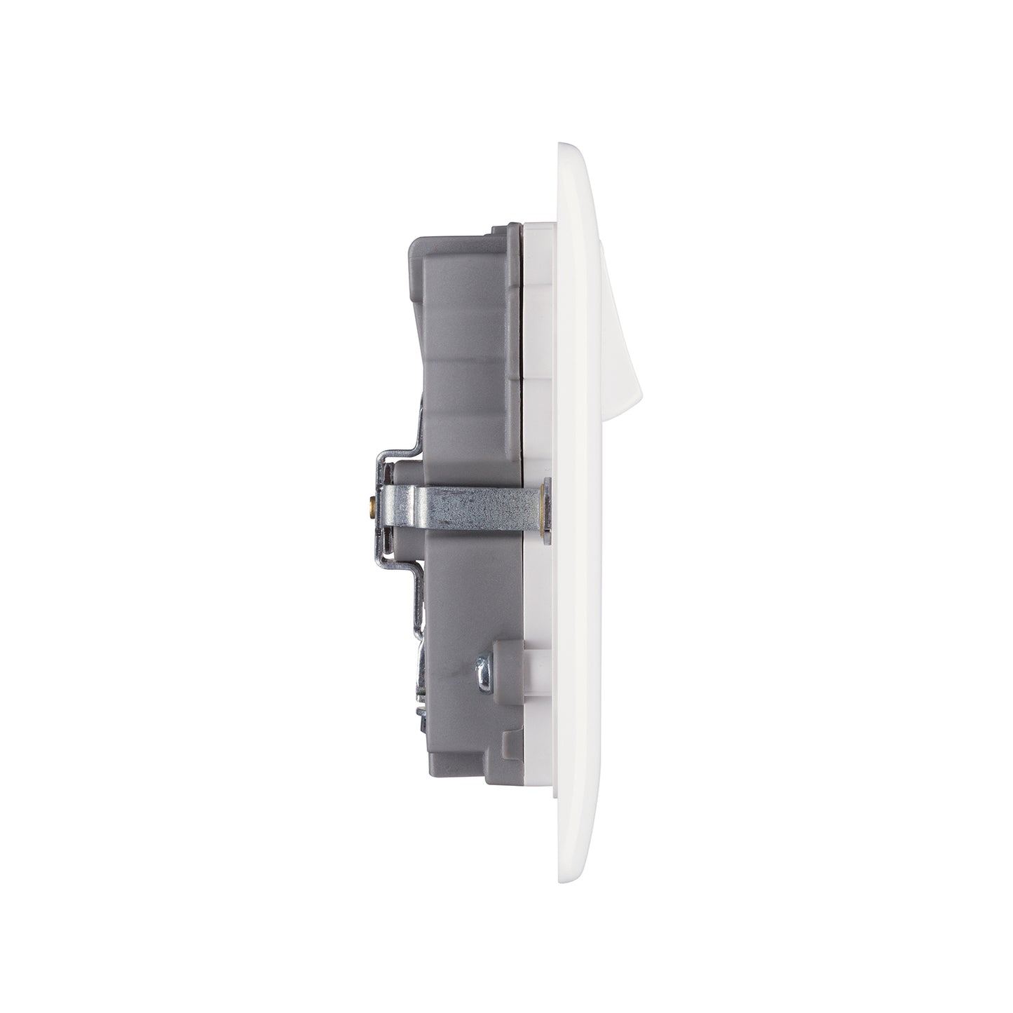 British General BG Neo Slimline Double Socket with USB-A Charger, White (PCWH22U3)