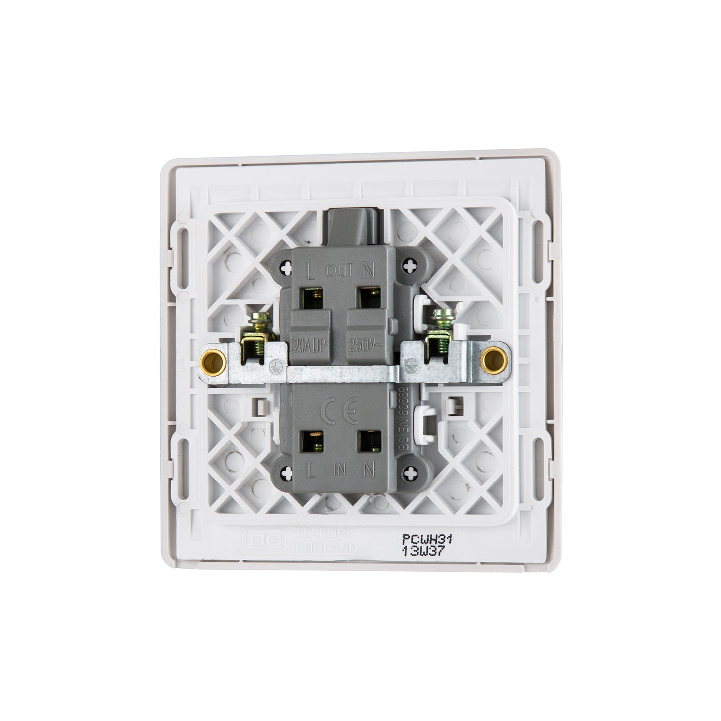 British General BG Neo Slimline 20Amp Double Pole Switch with LED (PCWH31)