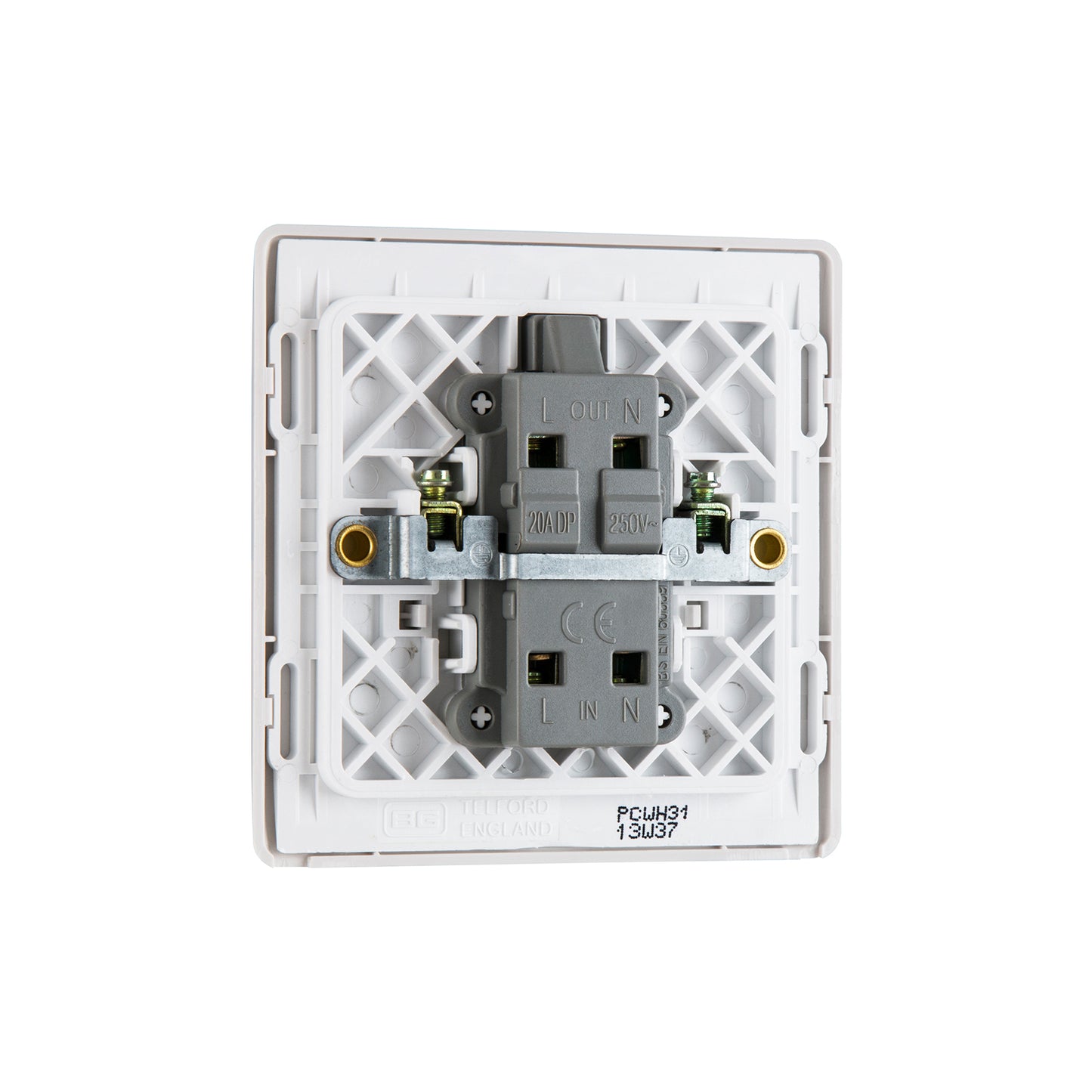 British General BG Neo Slimline 20Amp Double Pole Switch with LED (PCWH31)